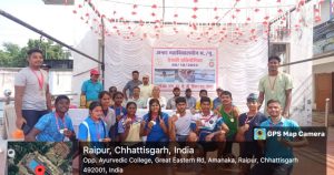 Rawatpura B.P.Ed student Rekha Sarwa won gold medal in 50m breast stroke and 100m breast stroke swimming.